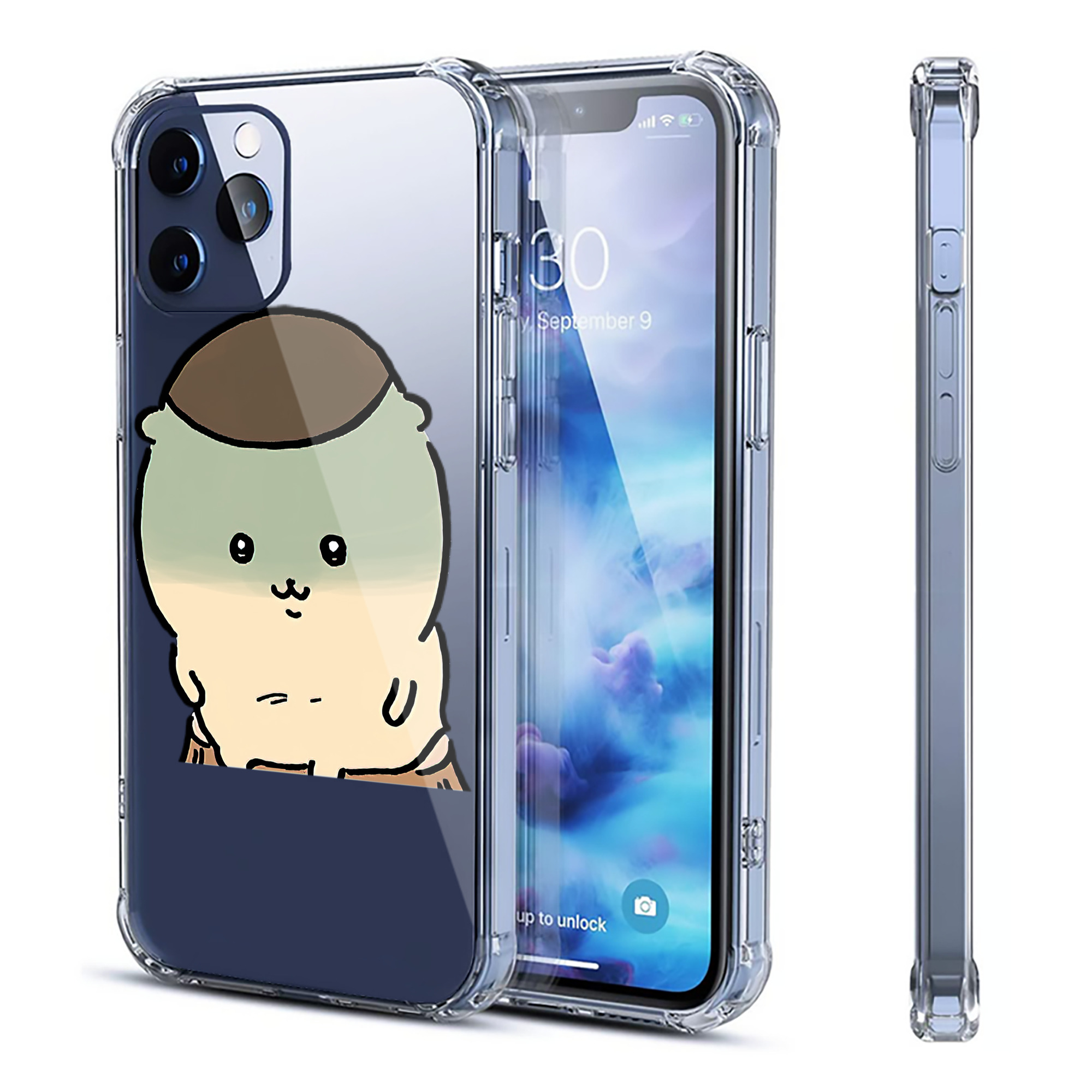 （画像用） ちいかわ くりまんじゅう Chii-kawa kuri manjū 【iPhone 12シリーズ対応】透明スマホケース（クリアソフトケース）